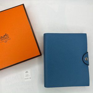 Hermes Togo Leather Ulysee PM Notebook Cover with Box